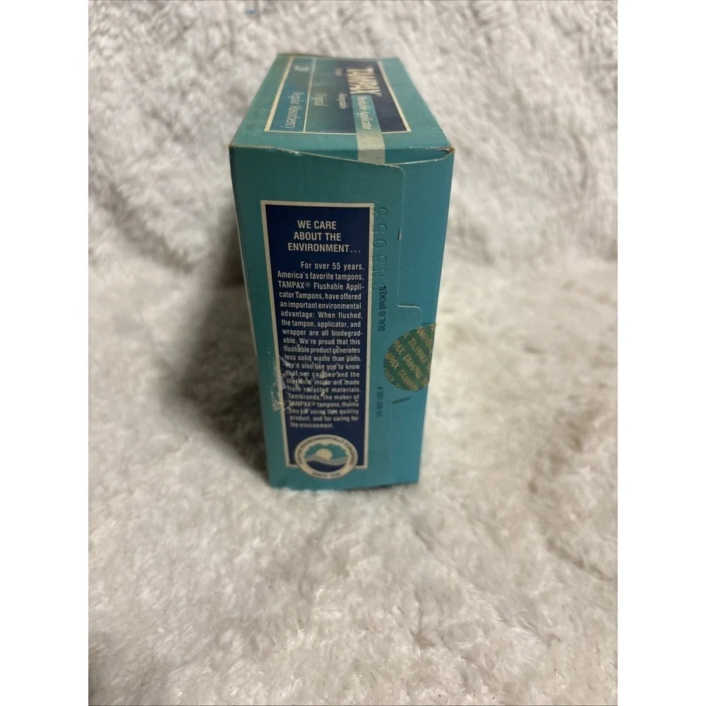 VINTAGE 90's TAMPAX 20 Original Regular TAMPONS BOX FlushableApplicator 1992 New